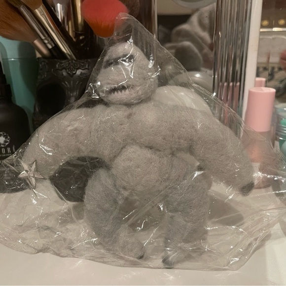 Holiday Rudolph Abominable Snowman Felt Christmas Tree Topper Holding